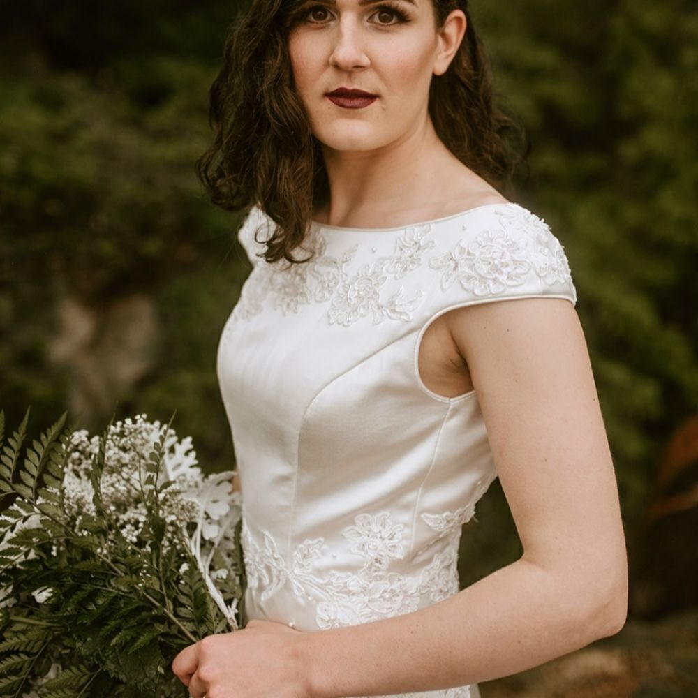 Custom Bateau|Plunging Back Wedding Dress